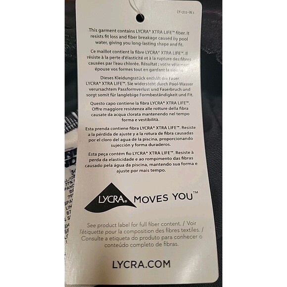 Swim Top 16 Black Solid Wrap Front Slimming (L)  Adjustable Lands End Beach S93 - Picture 7 of 7